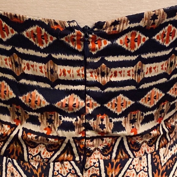 Sans Souci Tribal Aztec Print Fit & Flare Flounce Sleeveless Mini Dress Size M - Picture 9 of 11